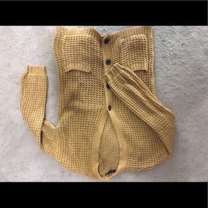 American eagle oversized mustard cardigan grandpa